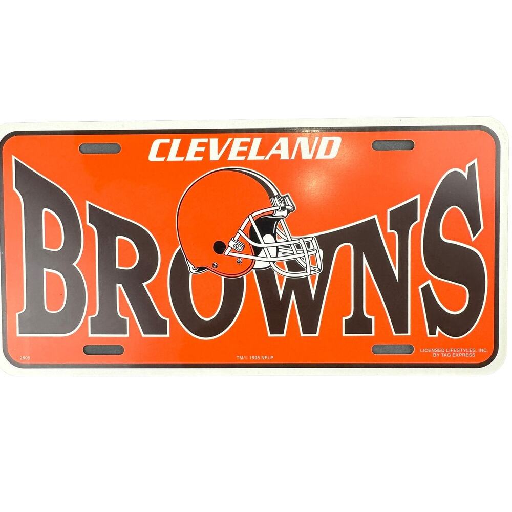 NFL Cleveland Browns 1998 Car License Plate Browns Football Fan Decal (Plastic)